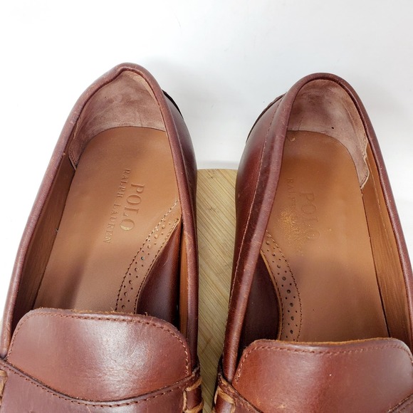 Polo Ralph Lauren Reynold Driving Loafer Mens 10.5 Brown Leather Venetian Shoes main image 5